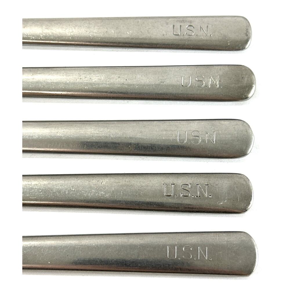 Lot of 5 Silco U.S.N United States Navy Mess Hall Butter Knives Stainless - Picture 4 of 7